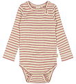Petit Piao Bodysuit l/s - Rib - Modal - Nostalgic Rose/Off White