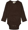 Petit Piao Bodysuit l/s - Rib - Modal - Coffee Bean