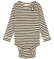 Petit Piao Bodysuit l/s - Rib - Modal - Coffee Bean/Off White