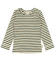Petit Piao Blouse - Rib - Modal - Green Leaf/Off White