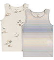 Konges Sløjd Undershirt - 2-Pack - GOTS - Kubi/Stripe Bluie