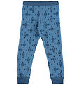 Joha Leggings - Wolle/Baumwolle - Blau m. Schneeflocken