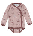Joha Wrap Bodysuit l/s - Wool/Bamboo - Pink