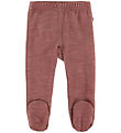 Joha Leggings w. Feet - Wool/Bamboo - Mark Rose