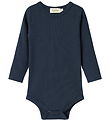 MarMar Bodysuit l/s - Rib - Plain - Pilot Navy