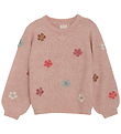Minymo Blouse - Knitted - Misty Rose w. Flowers