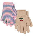 Gants Konges Sløjd - Laine/Acrylique - 2 Pack - Cherry/Stripe