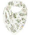 Joha Teething Bib - Wool/Silk - Off White w. Trees