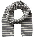 Sofie Schnoor Scarf - Knitted - Lailasy - Grey Melange w. Stripe