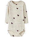 Name It Bodysuit l/s - NbfVandora - Summer Sand/Stripes Duck Hea