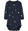 Name It Bodysuit l/s - NbfVandora - Navy Blazer/Flowers Duck Hea