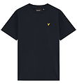 Lyle & Scott Stuttermabolur - Plain - Dark Dökkblátt