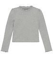 Creamie Blouse - Rib - Light Grey Melange