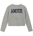 Creamie Blouse - Knitted - Pullover Knit - Light Grey Melange
