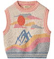 Wheat Waistcoat - Knitted - Maria - Beige/Multi