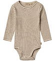 Wheat Bodysuit l/s - Rib - Berti - Stone Stripe