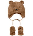 Name It Set - Beanie/Mittens - Teddy - NbnMatuta - Toasted Cocon
