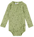 Joha Wrap Bodysuit l/s - Wool - Light Olive w. Stars