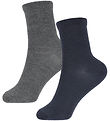 Name It Socks - 2-Pack - Wool/Cotton - NkmWak - Dark Grey Melan