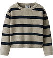 Name It Blouse - Knitted - NmfVnilla - Iceland Fossil/W. Navy Bl