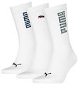 Puma Socks - Regular Crew - 3-Pack - White/Colored Logos