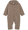Huttelihut Pramsuit - Wool fleece - Savannah Melange w. Ears