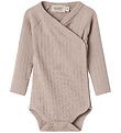 MarMar Wrap Bodysuit l/s - Pointelle - Belito - Soft Beige