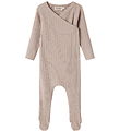 MarMar Jumpsuit w. Feet - Pointelle - Rubello - Soft Beige