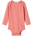 MarMar Bodysuit l/s - Rib - Modal - Leg - Red Stripe