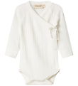MarMar Wrap Bodysuit l/s - Rib - Belita - Gentle White