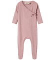 MarMar Jumpsuit w. Feet - Modal - Rib - Rubetta - Soft Berry