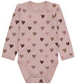 Hust and Claire Bodysuit l/s - HCBaloo Heart Puff - Adobe Rose