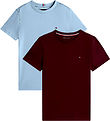 Tommy Hilfiger T-Shirt - 2er-Pack - Deep Rouge/Brisk Blue