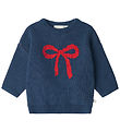 That's Mine Blouse - Knitted - Nasha - Key Blue/Red Bow