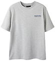 LMTD T-shirt - NlnMoods - Light Grey Melange/Dark Sapphire