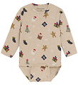 Minymo Bodysuit l/s - Beige Melange