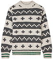 Mads Nørgaard Blouse - Gebreid - Nature Melange/Houtskool Melang