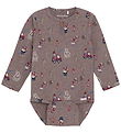 Minymo Bodysuit l/s - Dark Brown Melange