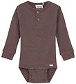 Minymo Bodysuit l/s - Rib - Chocolate Chip