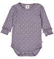 Müsli Bodysuit l/s - Rib - Dot - Lilac Fog/Oat