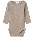 Name It Bodysuit l/s - Wool/Silk - Rib - NbmWossa - Satellite