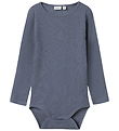 Name It Bodysuit l/s - Rib - NmmWossa - Folkstone Grey