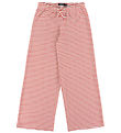 LMTD Trousers - Wide - NlfSeher - Hibiscus/White