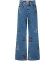 Kids Only Jeans - Wide - KogJuicy - Medium+ Blue Denim/LETTERS