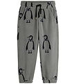 Mini Rodini Fleecehose - Penguin - Grau