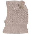 Huttelihut Balaclava - Wool - 2-layer - Camel Melange w. Tassels