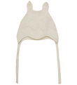 Huttelihut Baby Hat w. Ears - Alpaca wool - Knitted - Off-White