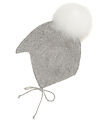Huttelihut Baby Hat w. Pom-Pom - Alpaca wool - Knitted - Grey Me