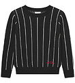 Les Deux Blouse - Knitted - Gaston Jacquard Pinstripe - Black