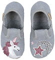 Living Kitzbühel Ballerina Slippers - Wool - Hellgrau w. Unicorn